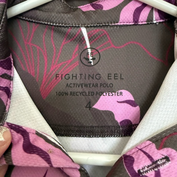 Fighting Eel Kids Polo - Purple Floral - Picture 2 of 3